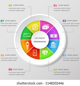 Infographic design template with payment icons, stock vector