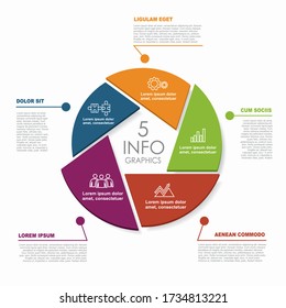 Plantilla de diseño infográfico con lugar para sus datos. Ilustración vectorial.