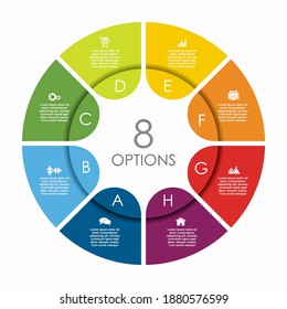 Plantilla de diseño infográfico con lugar para sus datos. Ilustración vectorial.