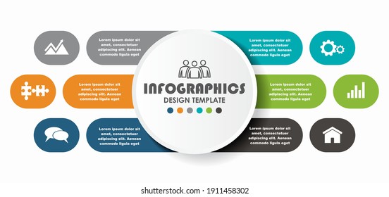 Plantilla de diseño infográfico con lugar para sus datos. Ilustración vectorial.
