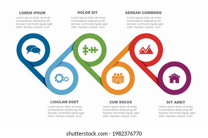 Plantilla de diseño infográfico con lugar para sus datos. Ilustración vectorial.