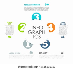 Plantilla de diseño infográfico con lugar para sus datos. Ilustración vectorial.