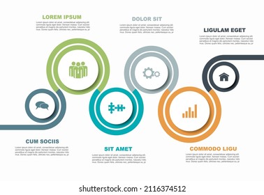 Plantilla de diseño infográfico con lugar para sus datos. Ilustración vectorial.