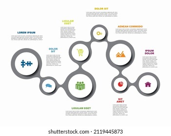 Plantilla de diseño infográfico con lugar para sus datos. Ilustración vectorial.