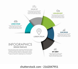 Plantilla de diseño infográfico con lugar para sus datos. Ilustración vectorial.
