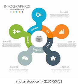 Plantilla de diseño infográfico con lugar para sus datos. Ilustración vectorial.