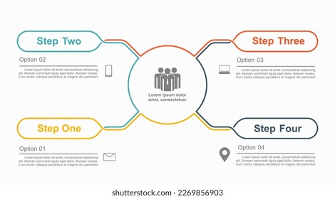 Plantilla de diseño infográfico con lugar para sus datos. Ilustración vectorial.