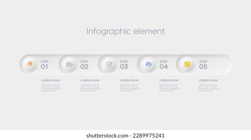 Plantilla de diseño de infografía con lugar para sus datos con icono, pasos, líneas de tiempo o procesos