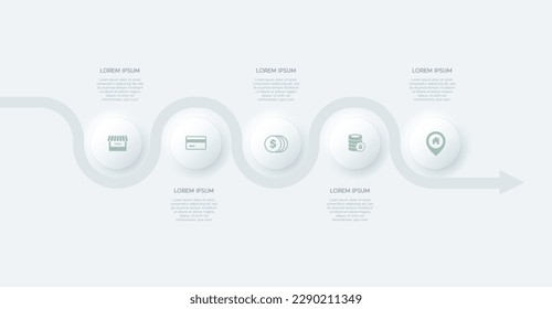 Plantilla de diseño infográfico con lugar para sus datos con icono, pasos, líneas de tiempo o proceso
