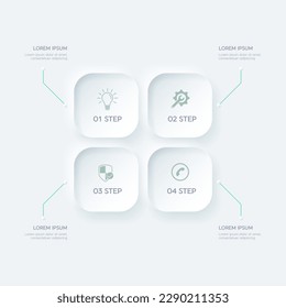 Infografische Design-Vorlage mit Platz für Ihre Daten mit Symbol, Schritten, Zeitvorgaben oder Prozessen