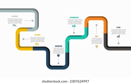 Plantilla de diseño infográfico con lugar para sus datos. Ilustración vectorial.