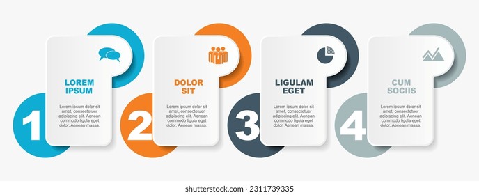 Plantilla de diseño infográfico con lugar para sus datos. Ilustración vectorial.