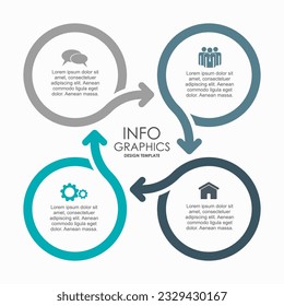 Plantilla de diseño infográfico con lugar para sus datos. Ilustración vectorial.
