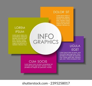 Plantilla de diseño infográfico con lugar para sus datos. Ilustración vectorial.