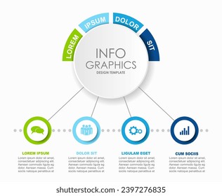 Plantilla de diseño infográfico con lugar para sus datos. Ilustración vectorial.