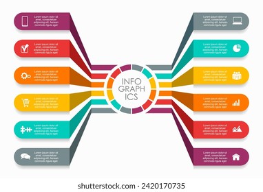 Plantilla de diseño infográfico con lugar para sus datos. Ilustración vectorial.