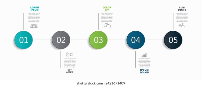 Plantilla de diseño infográfico con lugar para sus datos. Ilustración vectorial.