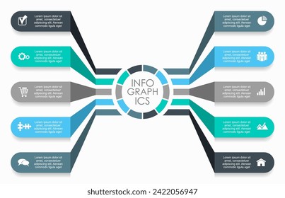 Plantilla de diseño infográfico con lugar para sus datos. Ilustración vectorial.
