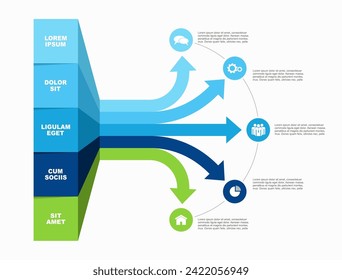 Plantilla de diseño infográfico con lugar para sus datos. Ilustración vectorial.