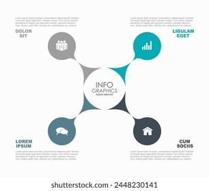 Plantilla de diseño infográfico con lugar para sus datos. Ilustración vectorial.