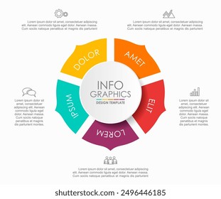 Plantilla de diseño infográfico con lugar para sus datos. Ilustración vectorial.