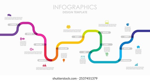 Plantilla de diseño infográfico con lugar para sus datos. Ilustración vectorial.