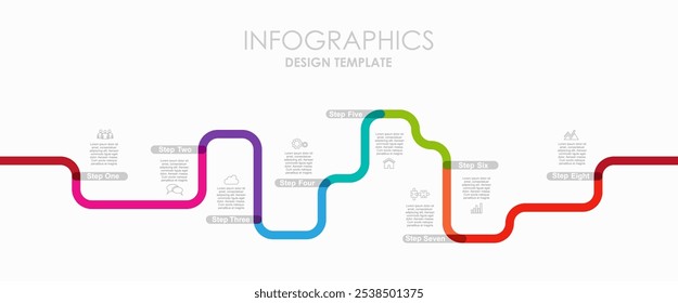 Plantilla de diseño infográfico con lugar para sus datos. Ilustración vectorial.