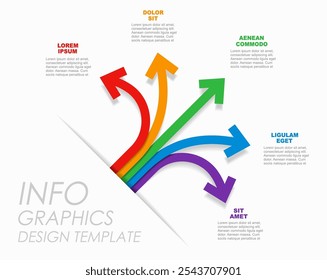 Plantilla de diseño infográfico con lugar para sus datos. Ilustración vectorial.