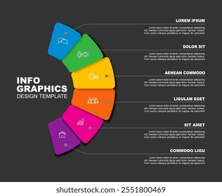 Plantilla de diseño infográfico con lugar para sus datos. Ilustración vectorial.