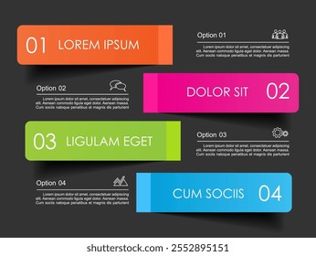 Plantilla de diseño infográfico con lugar para sus datos. Ilustración vectorial.