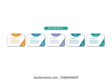 Infographic design template with place for your data. option 5 steps Vector illustration.