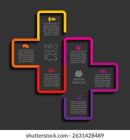Plantilla de diseño infográfico con lugar para sus datos. Ilustración vectorial.