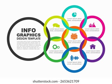 Plantilla de diseño infográfico con lugar para sus datos. Ilustración vectorial.