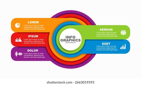 Plantilla de diseño infográfico con lugar para sus datos. Ilustración vectorial.