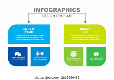 Plantilla de diseño infográfico con lugar para sus datos. Ilustración vectorial.
