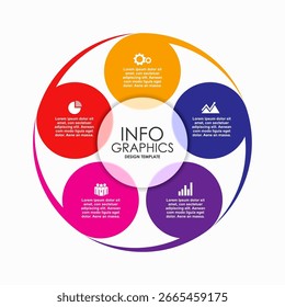 Plantilla de diseño infográfico con lugar para sus datos. Ilustración vectorial.