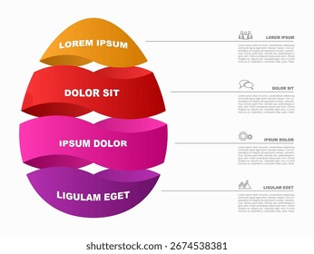 Plantilla de diseño infográfico con lugar para sus datos. Ilustración vectorial.