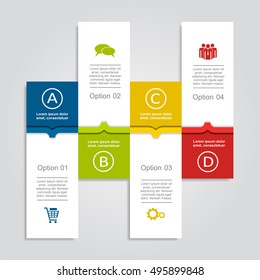 Plantilla de diseño infográfico con lugar para sus datos. Ilustración vectorial.