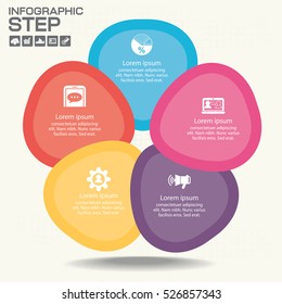 Infographic design template with place for your data 5 steps. Vector illustration.