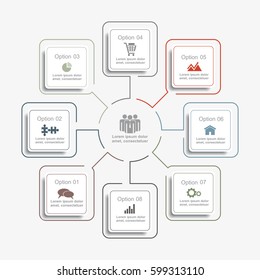 Plantilla de diseño infográfico con lugar para sus datos. Ilustración vectorial.