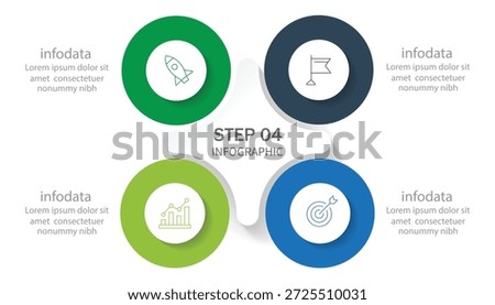Infographic design template with place for your data. Business infographic design template with 4 options, steps or processes. 