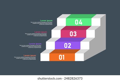 Infographic Design Template. Process Infographic concept with 4 step. For your business presentation, banner, flow diagram, and process diagram.