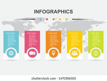 Infographic design template with regtangle banners, stock vector
