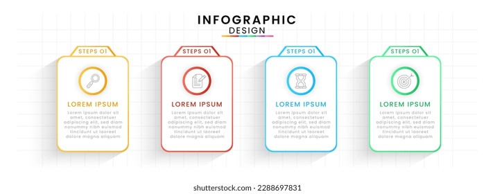 Infographic design template. Road map timeline concept with 4 steps. Vector illustration.	