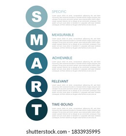 Plantilla de diseño infográfico con concepto SMART. se puede usar para presentación, banner, gráfico y diagrama.Infografía de negocios con 5 opciones, partes, paso por proceso. Plantilla abstracta.