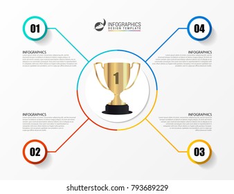 Infographic design template. Success concept. Trophy symbol. Vector illustration