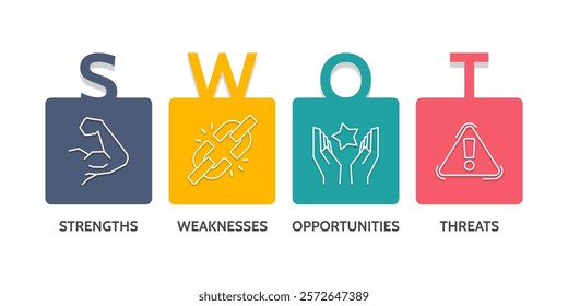 Infographic design template with SWOT analysis concept. Presentation, Data, Plan, Report and Strategy. Vector illustration.