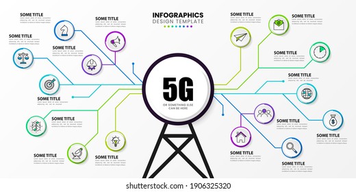 Plantilla de diseño infográfico. Concepto tecnológico con 16 pasos. Se puede utilizar para diseño de flujo de trabajo, diagrama, banner, diseño web. Ilustración del vector