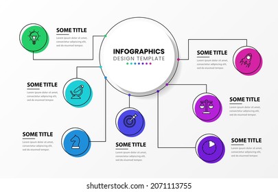 Infographic design template. Technology concept with 7 steps. Can be used for workflow layout, diagram, banner, webdesign. Vector illustration