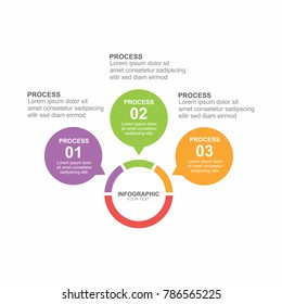 Infographic design template three process or step